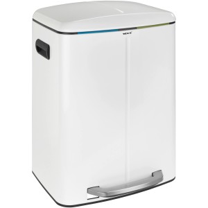 Wenko Tret-Mülleimer Primo, weiß, mit 2 Fächern für Mülltrennung (2x20L).