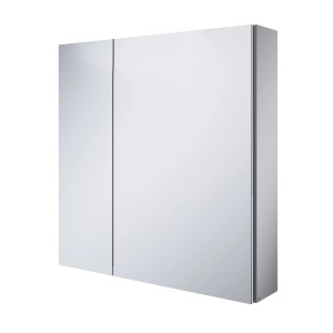 Roca Spiegelschrank Basic mit 2 Türen, verspiegelten Seiten und Soft-Close System.
