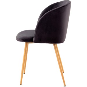 Kayoom Stuhl Celina 110, 2er-Set, schwarz, mit Holzbeinen, Seitenansicht.