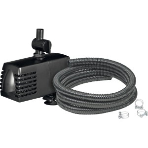 Ubbink Teichdeko Set 900: Pumpe (900l/h), Schlauch (3m) und Schlauchschellen für Wasserspeier.