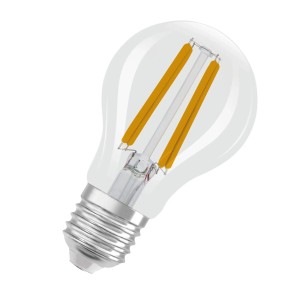 Osram LED-Lampe E27 in Glühlampenform A60, 3.8W, warmweißes Licht, Filament-Technologie.