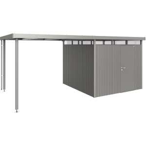 Biohort Seitendach Größe L, Quarzgrau-Metallic, für HighLine H4 Gerätehaus. Anbau mit Regenfallrohr.