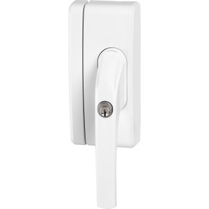 Weißer Abus Fenstergriff FO400N mit Schlüssel, Teil des Fenster-Sicherheitspaket 4.