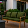Grünes Setgarden Bankkissen für 2-Sitzer Gartenbank, bestehend aus Sitz- und Rückenkissen.