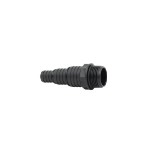 Schwarze Stufen-Schlauchtülle 33,3 mm (G 1) AG auf 32/25/19 mm für Regentonnen und Bewässerungssysteme.