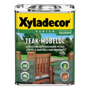 Dose Xyladecor Teak-Möbelöl Transparent 750ml für Hartholz-Gartenmöbel.