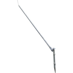 Einschlag-Sturmanker aus verzinktem Stahl zur Fixierung von Zäunen bei starkem Wind.