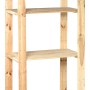 Holz-Schwerlastregal mit vier Böden aus FSC®-zertifiziertem Nadelholz, ideal für Keller, Werkstatt oder Haushalt.