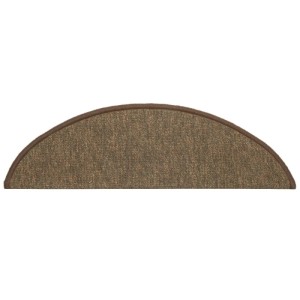 Halbrunde, braune Beautissu Treppenstufenmatte ProStair, 55x15 cm, Teppich für Treppen.