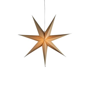Konstsmide Papierstern, beige, 7 Zacken, Ø 78 cm, leuchtend. Ideal für festliche Weihnachtsdekoration innen.