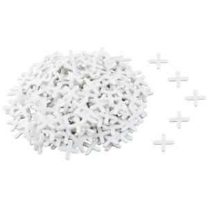 LUX Fliesenkreuze, 4 mm, 250 Stück, aus Kunststoff für gleichmäßige Fugen beim Fliesenlegen.