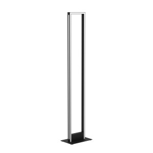 Moderne, schwarze LED-Stehleuchte Salvilanas-Z von Eglo Connect mit weißem Leuchtelement, 133 cm hoch.