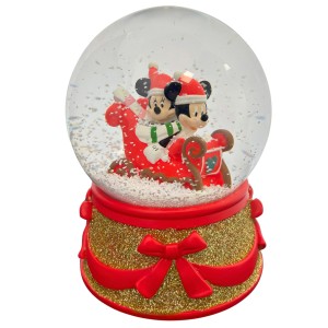 Disney Schneekugel Mickey & Minnie Schlitten 15,5 cm