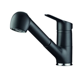 Pyramis Einhebelmischer mit Schlauchbrause Festivo Schwarz