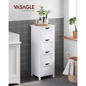 Songmics Badezimmerschrank Sofie mit 4 Schubladen Weiß