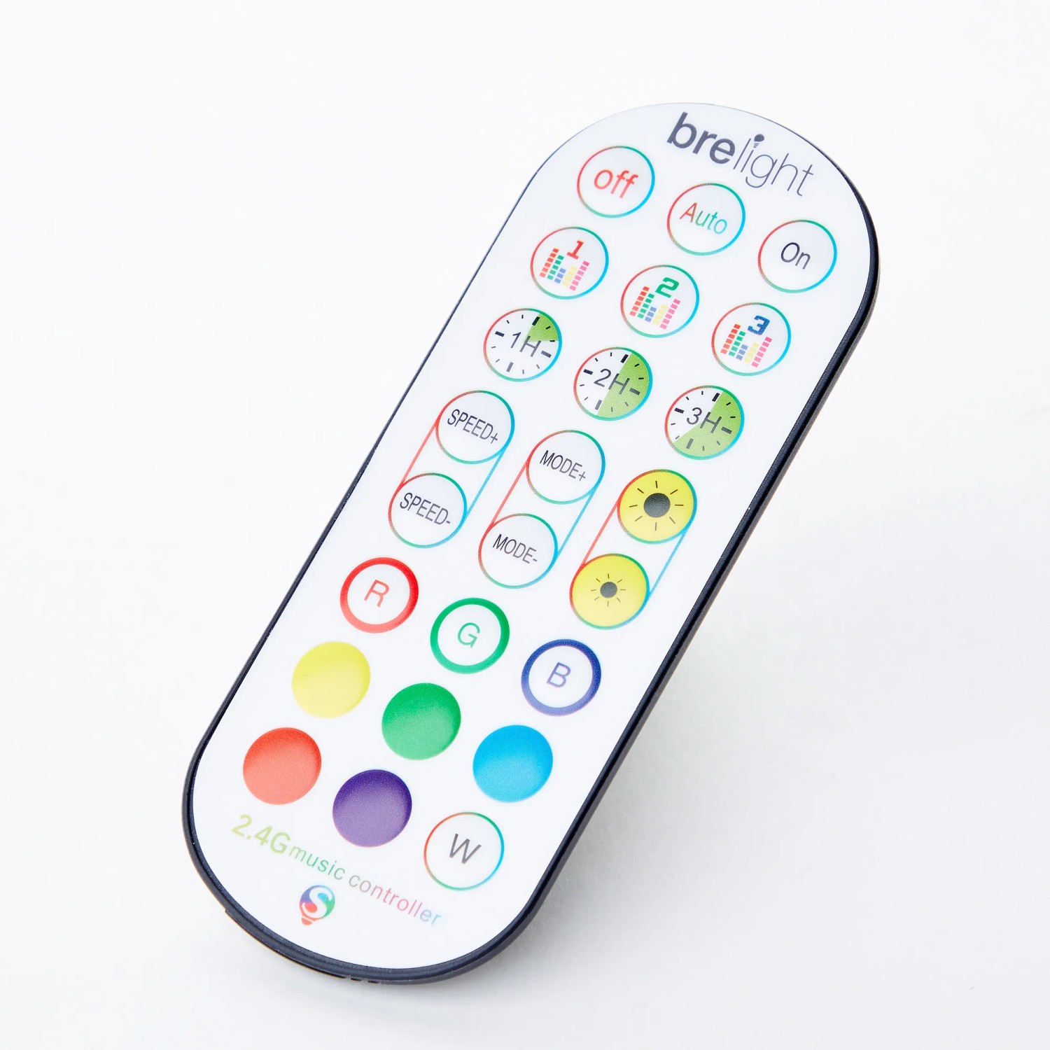 Fernbedienung für Brilliant LED-Tischleuchte Neele RGB + CCT, zur Steuerung von Farbe und Helligkeit.