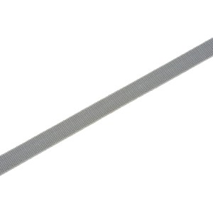 Grauer Rolladengurt, 23 mm breit, als Meterware für Rolläden im Innenbereich.