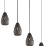 Anthrazitfarbene Trio Deckenlampe Onyx, 4-flammig mit goldfarbener Innenseite.
