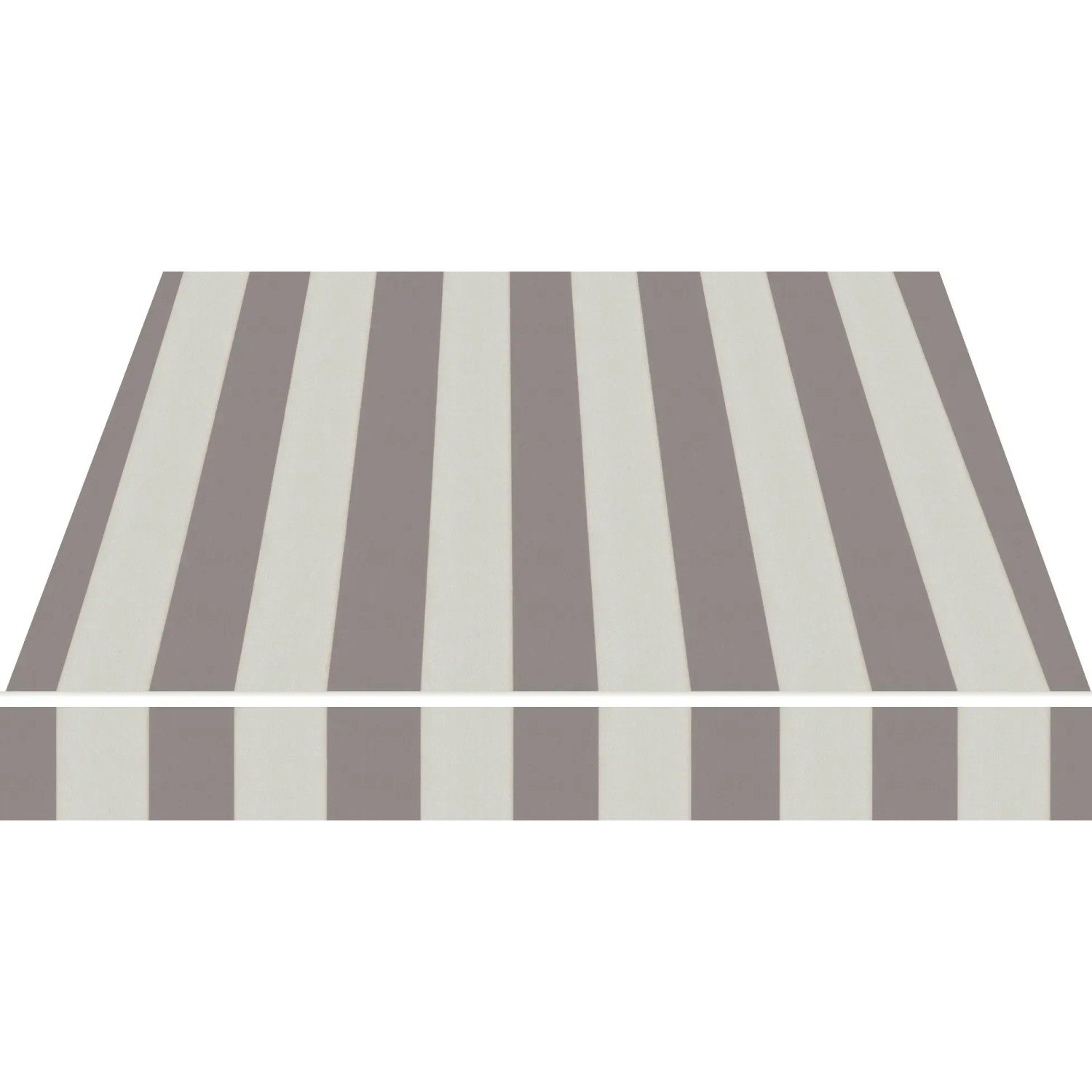 Gestreifte Gelenkarmmarkise in Beige-Grau, ideal für Terrasse & Balkon.