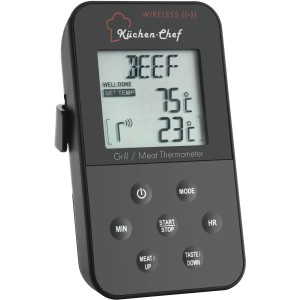 Schwarzes TFA Funk-Grillthermometer Küchen-Chef zur Überwachung der Kerntemperatur.