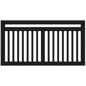 Plus Holz Vorgartenzaun Linea Nadelholz Schwarz 150 cm x 80 cm