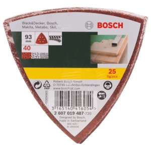 Bosch Schleifblatt-Set 93mm K40, 25-teilig für Deltaschleifer.