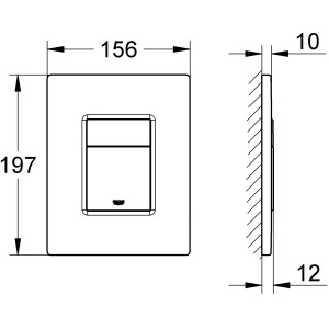 Grohe QuickFix Even WC-Drückerplatte in Alpinweiß mit Maßen 156x197mm.