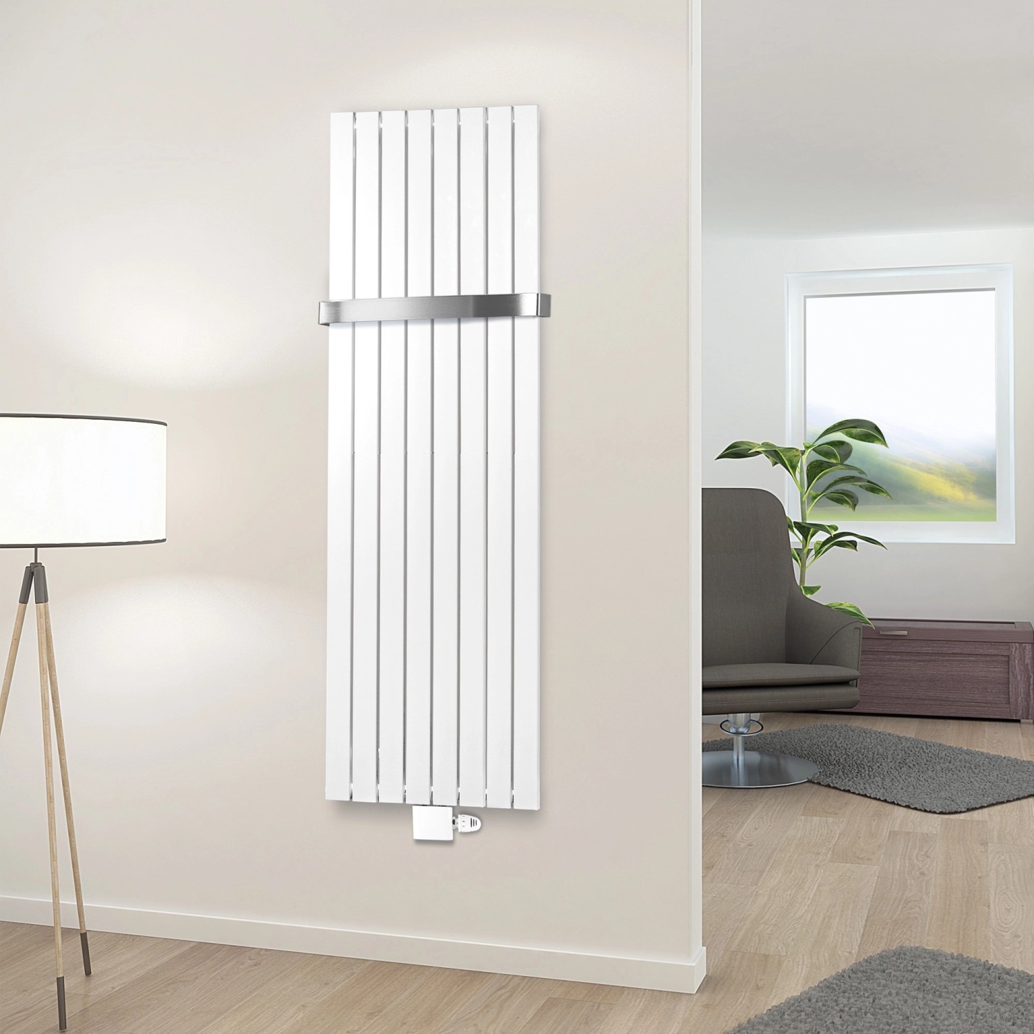 Schulte Handtuchhalter, Edelstahl gebürstet, passend für Heizkörper Modelle Aachen oder Lyon.