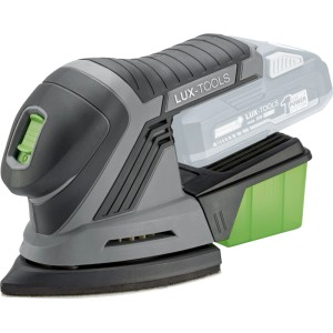 LUX-TOOLS Akku-Multischleifer A-MS-20 A, Schleifmaschine ohne Akku, mit Staubfangbox.