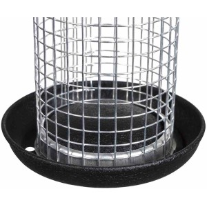 Siena Garden Futterspender aus Stahlgitter, schwarz, Ø 10x20 cm für Erdnüsse.