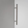 Detailaufnahme: Silberner Vasner HeatTower Infrarot-Heizstrahler mit Griff.