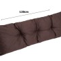 Braunes Paletten Rückenkissen 120x40 cm für Gartenmöbel, bequeme Sitzauflage.