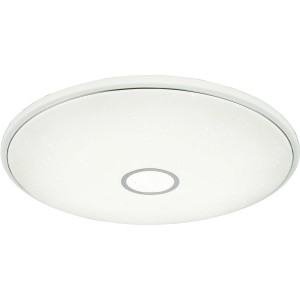 Weiße LED-Deckenleuchte Connor mit Sternenhimmeleffekt, dimmbar und mit Fernbedienung.