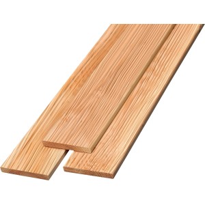 Terrassendiele Douglasie, strukturgehobelt, rötliches Holz für die Terrasse.