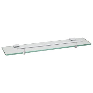 Badablage Tolino aus Glas und Aluminium, zur Wandmontage im Badezimmer.