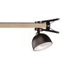 Schwarze Reality LED-Tischleuchte Maxima mit Klemme und warmweißem Licht.