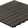 Anthrazitfarbene Home Deluxe WPC Klickfliesen (9 m²) für Terrasse und Balkon.