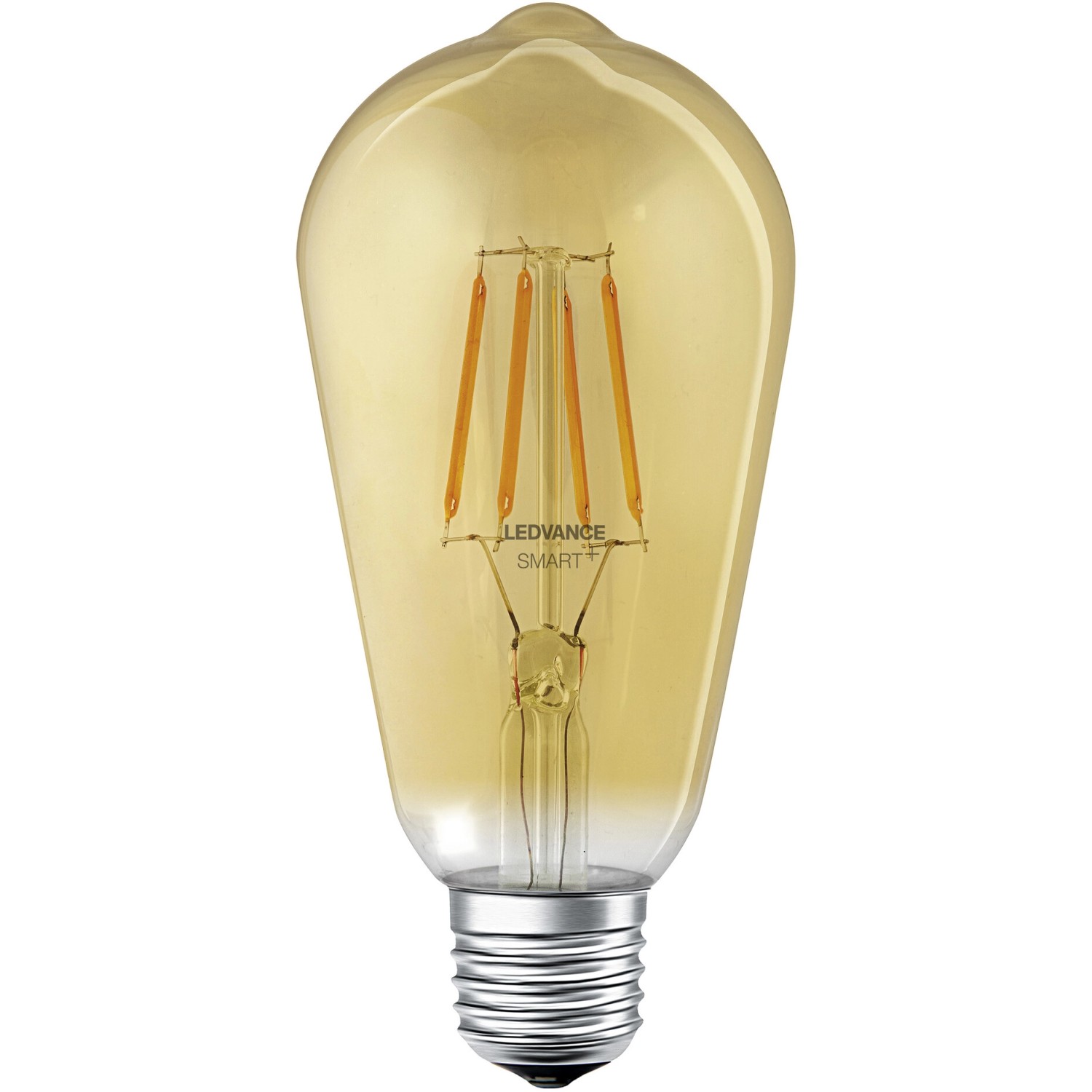 Ledvance Smart+ Filament Edison E27, 6W, Gold: Smarte LED Lampe mit warmweißem Licht.