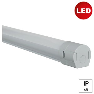 Graue E2 Elektro LED Feuchtraum-Wannenleuchte Pro L, 50W, robust und wasserfest (IP65).