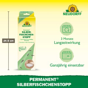 Neudorff Klebefalle Permanent Silberfischchenstopp, 3er-Pack zur Bekämpfung von Silberfischchen.
