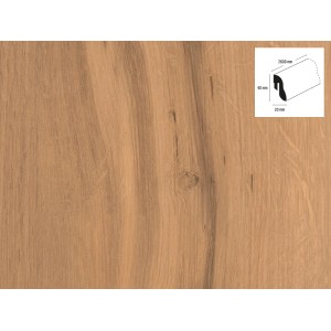 OBI Sockelleiste Eiche, 40x20x2600 mm, zur Wandbefestigung mit Clips.