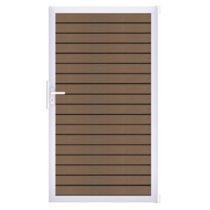 GroJa Tor 1-flg. Solid Rhombus 154 cm x 180 cm Teak Co-Extrudiert Rahmen EV1