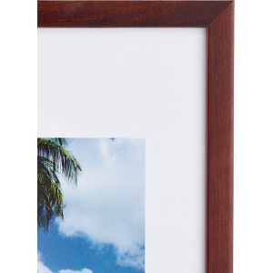 Holzbilderrahmen in Mahagoni, 20x30 cm, glatte Oberfläche. Ideal zum Aufstellen von Fotos und Bildern.