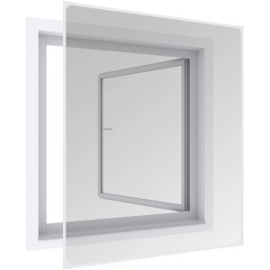 Windhager Magnetfenster, 100x120 cm, weißes Insektenschutznetz für Fenster.