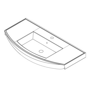 Fackelmann A-Vero Einbauwaschbecken, 102 cm, Weiß, aus Keramik.