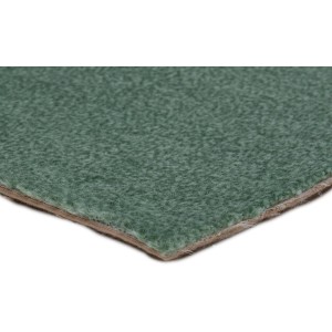 Nahaufnahme: Grüner Teppichboden Catania als Meterware, Velours mit ca. 7,5 mm Stärke.