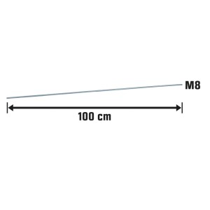 Gewindestange M8, 1000 mm lang, verzinkt.