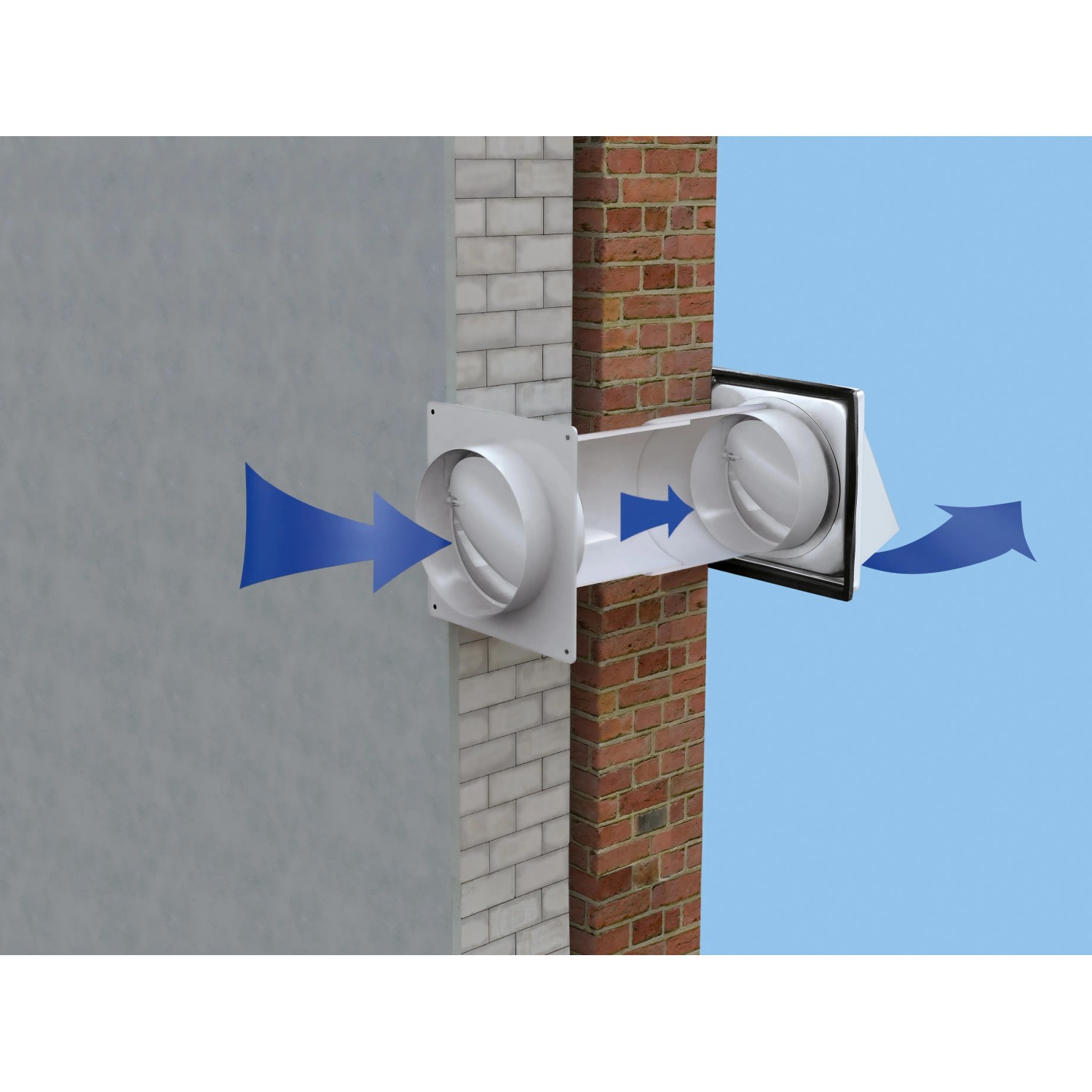 EASYTEC Edelstahl Mauerkasten DN150 Mit Teleskoprohr & Rückstauklappe – Für Dunstabzugshauben