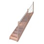 Treppe Mykonos Pro Buche Gerade 90 cm Setzstufen Holz-Edelstahl-Geländer R FSC®