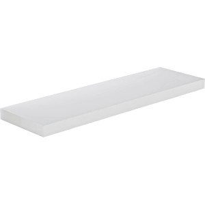 Weißer Regalboden Carlton, 80x24 cm, für schwebende Wandmontage. Möbelbauplatte für moderne Regale.